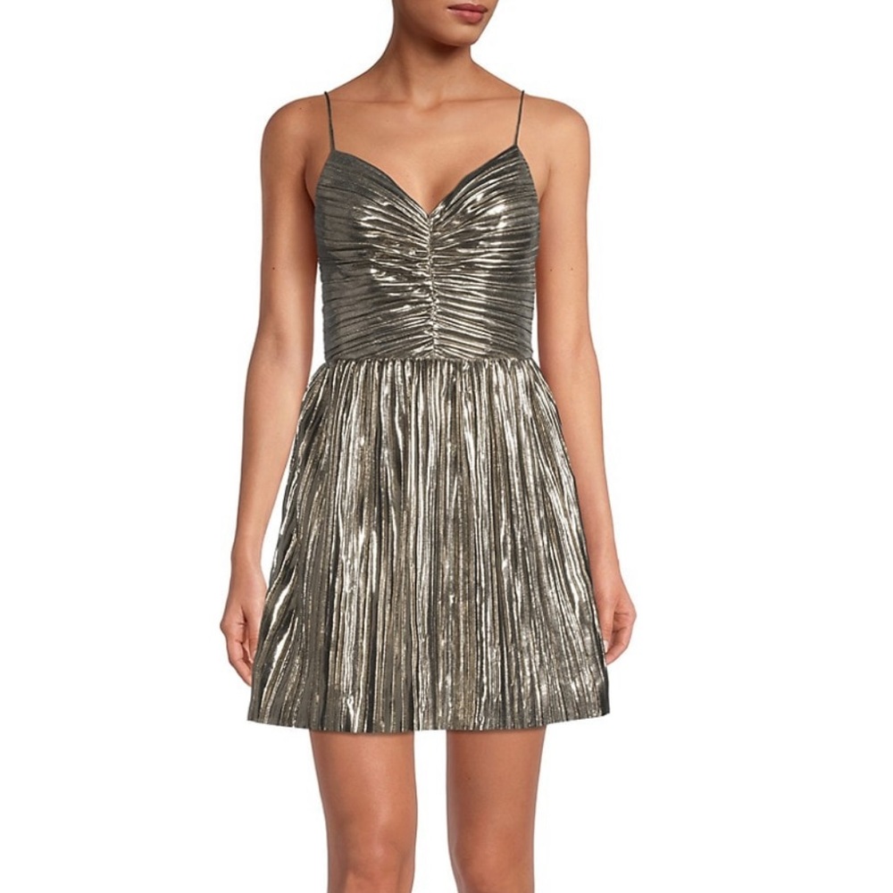MICHAEL Michael Kors Metallic Foil Fit-&-Flare Dress